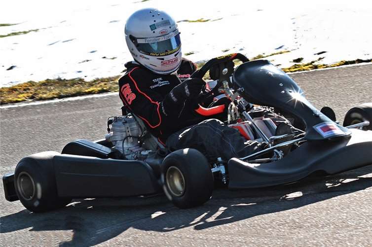 Jens Schmitt während seiner Tests auf der Kartbahn in Hahn.WeWe Motorsport