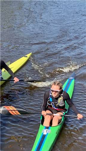 Jil Rübel beim Rennen in Amsterdam.  Foto: privat