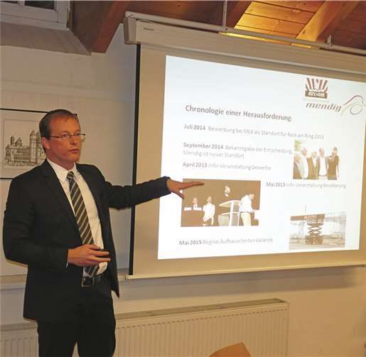 Jörg Lempertz stellte im Rahmen einer umfangreichen Powerpoint-Präsentation die Bilanz von Rock am Ring vor.FRE