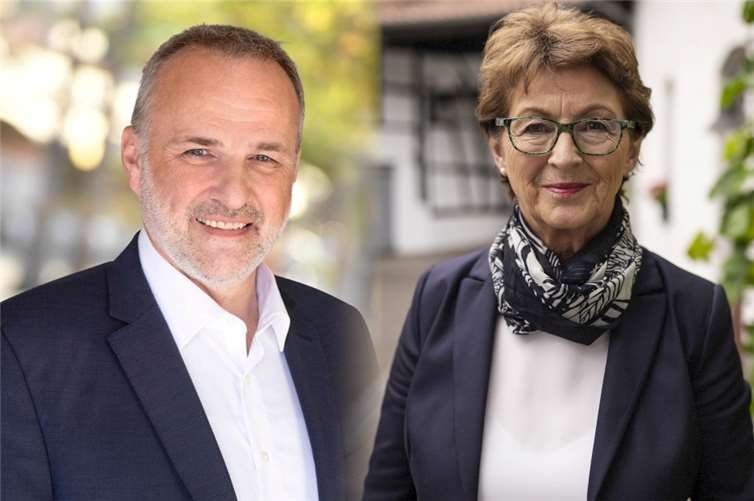 Jörg Schmitt (CDU) und Renate Offergeld (SPD) gehen um das Amt des Bürgermeisters der Gemeinde Wachtberg in die Stichwahl. Fotos: privat / SPD Wachtberg