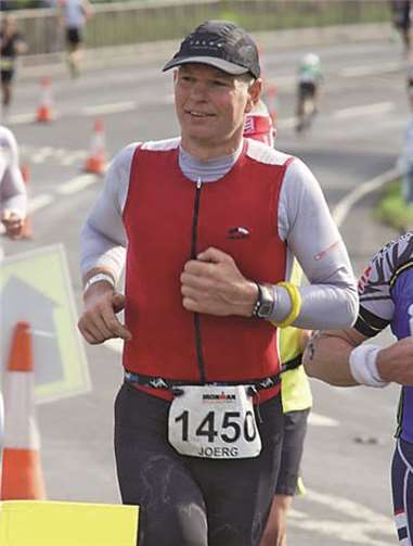 Jörg Schütz musste sich beim Ironman in Wales sehr quälen. privat