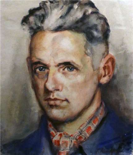 Josef Krahforst malte dieses Selbstportrait 1945 in der Kriegsgefangenschaft in La Rochelle.