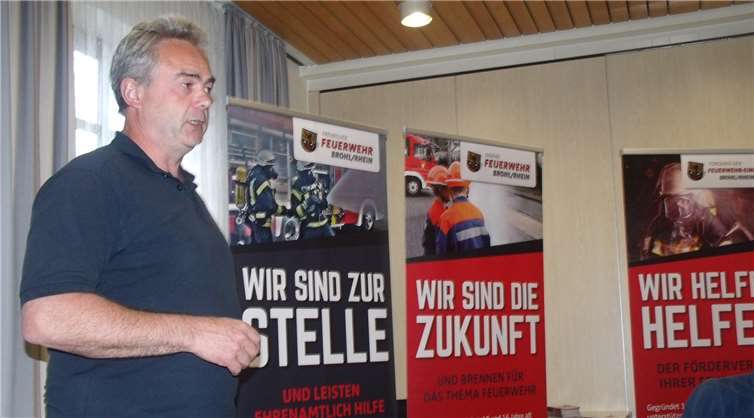 Josef Nehler warb für dieBrohler Feuerwehr und deren Förderverein.