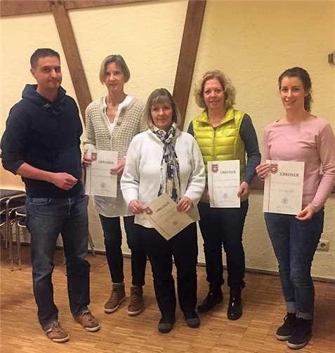 Jubilare: Ankelia Walser, Marita Arzdorf, Birgit Nechterschen, Julia Arzdorf.