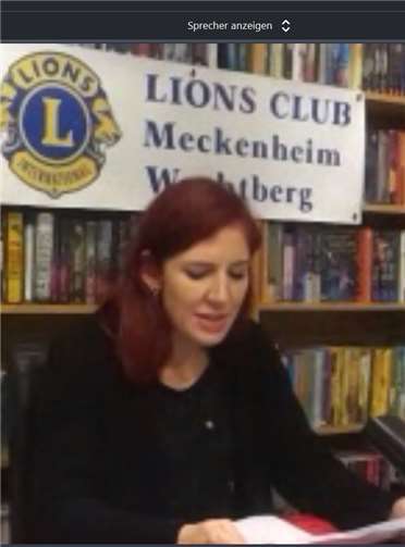 Judith Merchant ließ sich auf ihre erste virtuelle Lesung ein. Foto: Lions Club