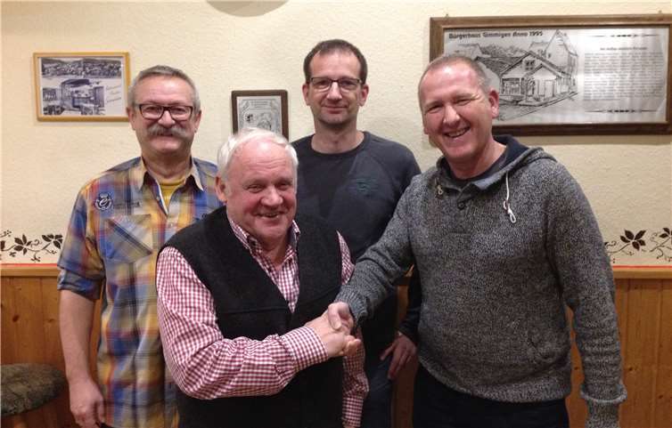 Jürgen Elbe, Dorfmeister Manfred Kündgen, Peter Boes und Stephan Hübinger. privat