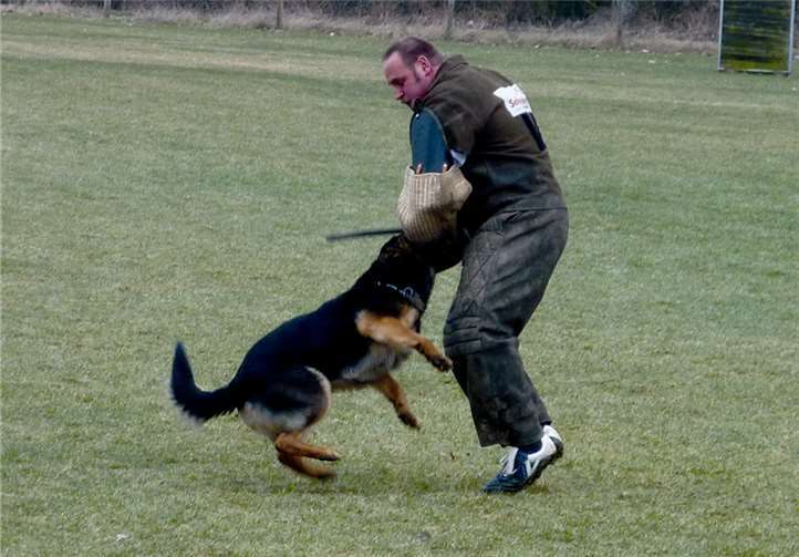 Jürgen Oster bei der Schutzdienstarbeit. privat