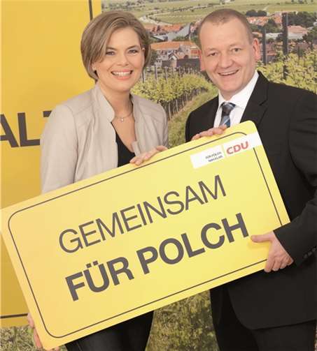 Julia Klöckner mit dem Stadtbürgermeisterkandidaten für Polch, Gerd Klasen.privat