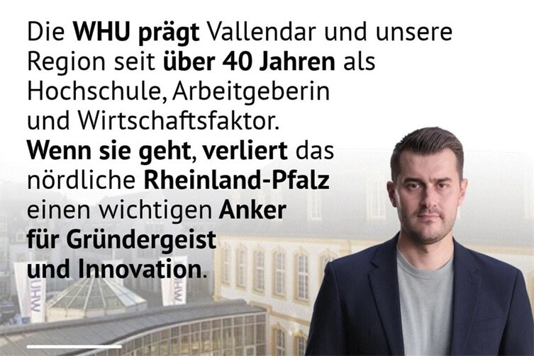 Julian Joswig kritisiert das geplante Aus des WHU-Standorts in Vallendar