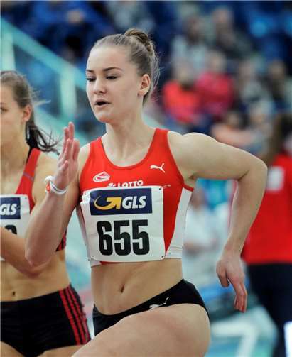 Junk Sophia bei ihrem Sprint über 60 Meter.Wolfgang Birkenstock