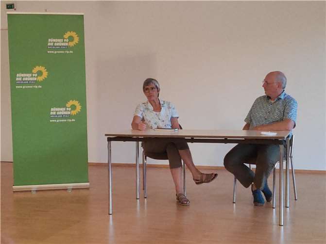 Jutta Paulus und Martin Schmitt in Pfarrheim St. Peter in Sinzig. Foto: Bündnis 90 / Die Grünen