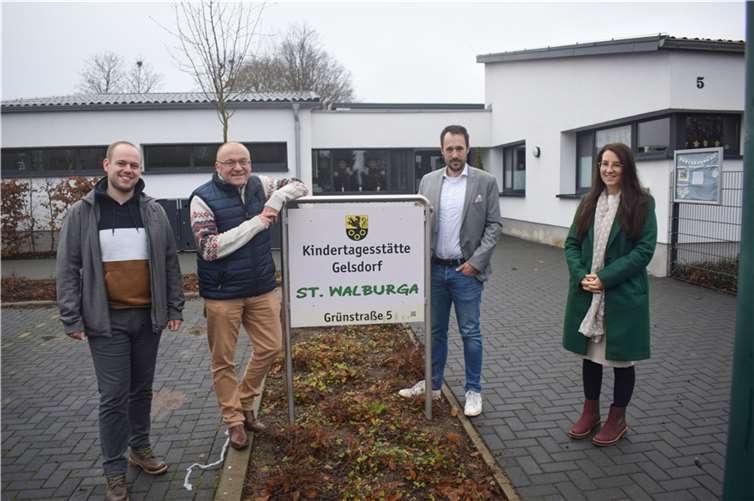 KITA-Plätze im Blick: Maik Hintze, Michael Schneider, Marcel Werner und Jennifer Jung.Foto: CDU-Grafschaft