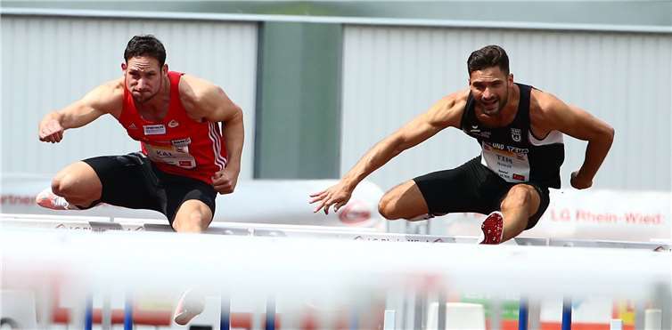 Kai Kazmirek und Tim Nowak Seite an Seite: Dieses Bild gab es nicht nur beim Lotto-Deichmeeting im Sommer, sondern auch beim Hallenmeeting in Frankfurt-Kalbach, das Nowak vor dem Rhein-Wied-Zehnkämpfer gewann. Foto: privat