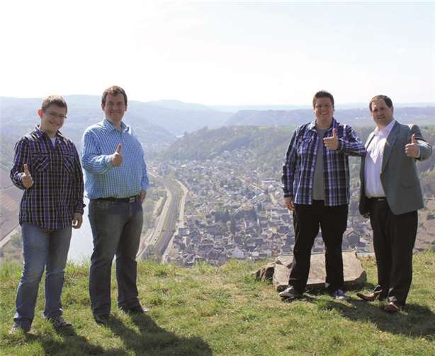 Kandidaten der JU Kobern Gondorf: Max Johann, Christian Comes, Patrick Timm, Ingo Dominik (v.l.n.r.).Daniel Faber