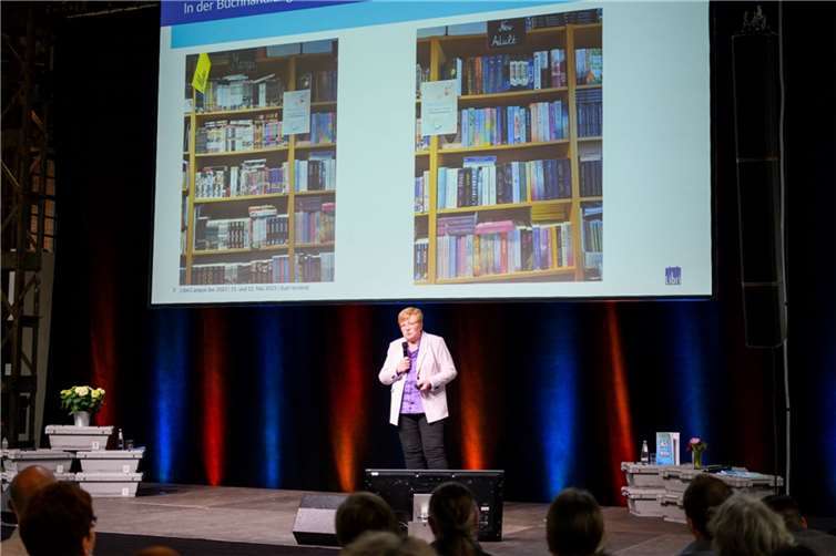 Karin Berens auf dem Libri Campus.  Foto: Libri/Philipp Bögle