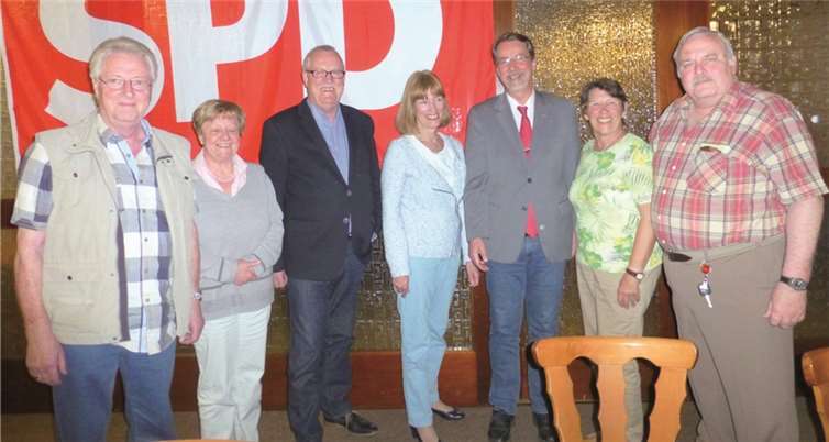 Karl-Heinz Schneider, Annelie Eichhorn, Fredi Winter MdL, Cécile Kroppach, Sven Lefkowitz, Rosi Schneider, Gerd Krämer (v.l.).privat
