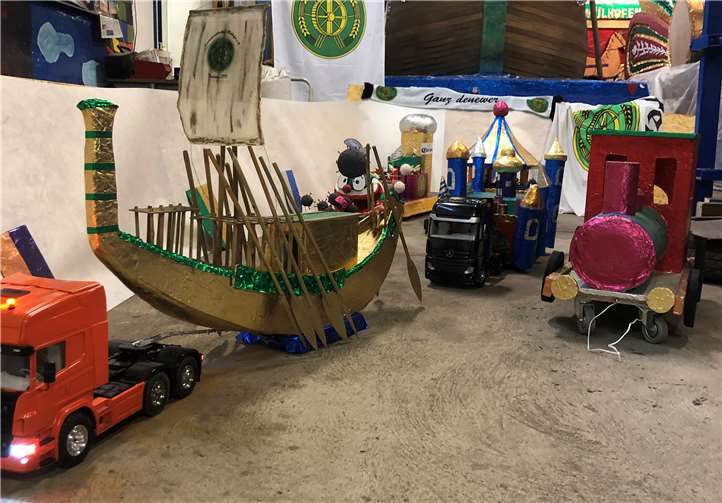 Karnevalsumzug in Miniatur: Die „Ganz Denewer“ Mülhofen haben ihre Karnevalswagen in Miniatur nachgebaut und bei einem gemeinsamen Online-Karnevalsumzug durch die Straßen von Bendorf fahren lassen.Quelle: evm