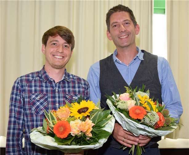 Karsten Rodigast (rechts) und Pascal Tepelmannwurden offiziell als Nachfolger Schneider-Sieberts begrüßt.