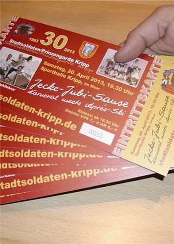 Karten für das Event: Jeck-Jubi-Sause. privat