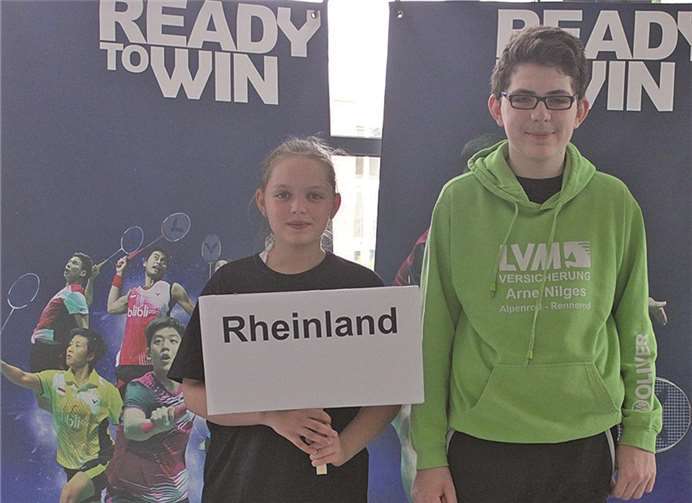 Katharina Rohbeck und Finn-Lukas Sartor spielten im Mixed U13 bei der deutschen Badminton-Meisterschaft in Hamburg.privat
