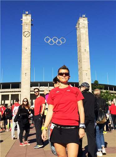 Katja Dasbach war begeistert vom Einlauf ins Olympiastadion in Berlin.privat