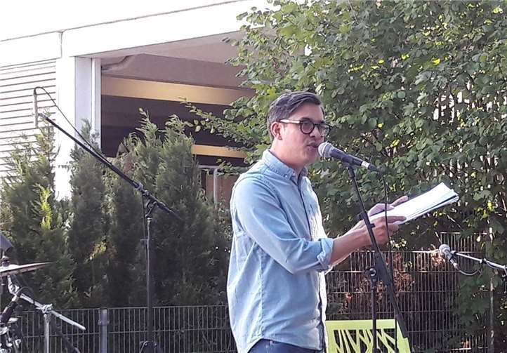 Ken Yamamoto kam extra aus Berlin und gab vor seinem eigenen Auftritt einen Workshop für Poetry Slammer.