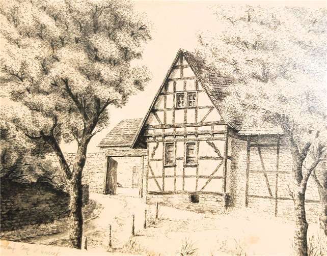 Kerner Haus gemalt von R. Arzdorf.