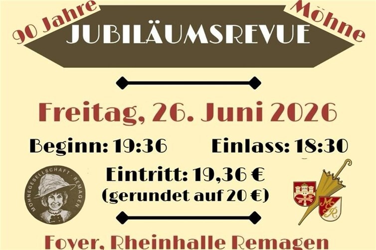 Kommt und feiert mit  - 90 Jahre Möhnegesellschaft Remagen