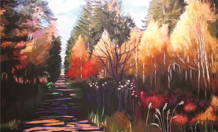 „Kottenforst II“ vom Künstler Trutz Ludwig hängt nun im Rathaus.privat