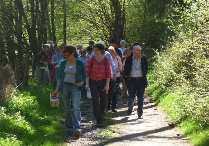 Kräuterexpertin Beatrix Olligvermittelt ihr Wissen an interessierte Teilnehmer.privat