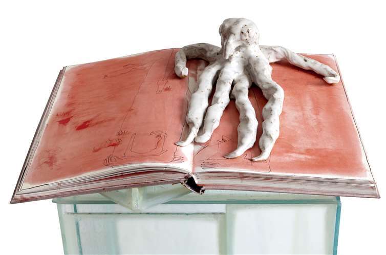 Krake auf roten Zeichnungen (2012).