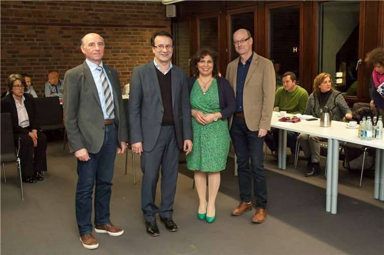 Kreisbeigeordneter Rudi Zenz (v.l.), Landesbeauftragter Miguel Vicente, Zeynep Begen, Vorsitzende des Beirats für Migration und Integration, Berthold Schmitz, Leitender Staatlicher Beamter im Kreishaus. privat