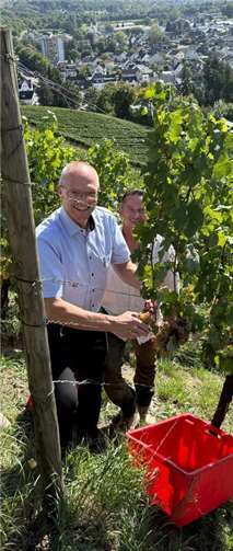 Kreistagsmitglied Jürgen Schmied traf sich mit örtlichen Winzern.  Foto: Jürgen Schmied