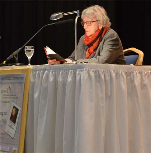 Krimiautorin Ingrid Noll las aus ihrem Bestseller „Der Mittagstisch“. IFD
