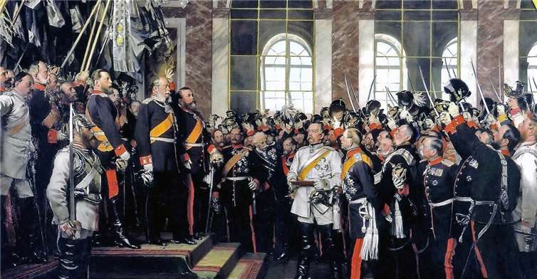 Krönung Wilhelms I im Spiegelsaal von Versailles. Quelle: wikimedia