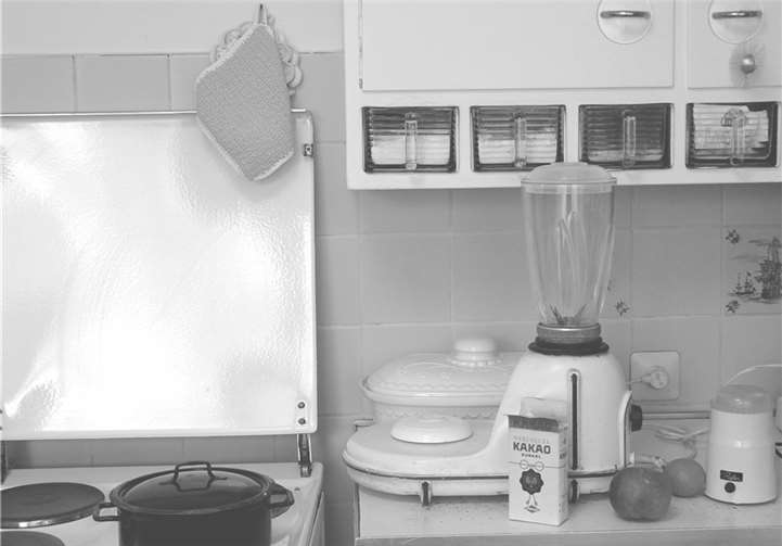 Küche der 50er/60er Jahre im Jahreszeitentreff in Remagen. E.T. Müller