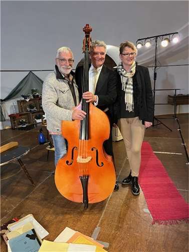 Kulturbeauftragte Simone Schneider, Michael Ophelders, Programm Macher Peter Nüesch. Foto: privat