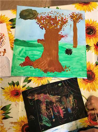 Kunstwerke aus der Kreativwoche.