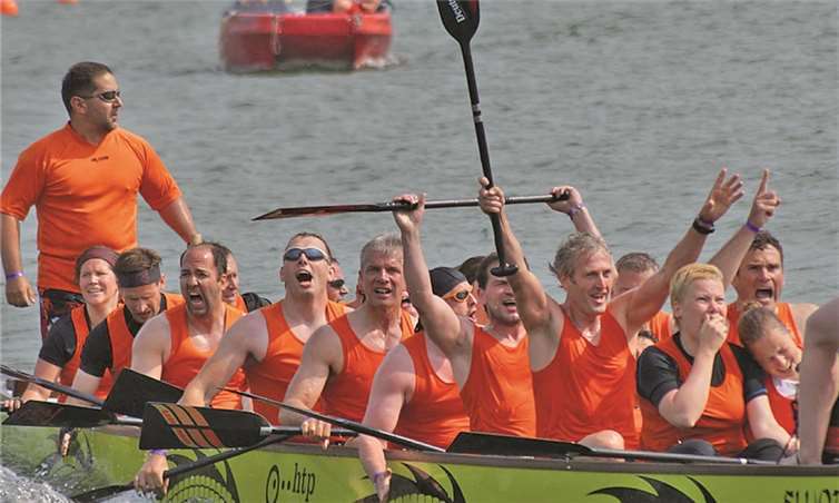 Kurz nach dem Zieleinlauf ist den Schaengeln Anspannung, Anstrengung, Erleichterung und Jubel gleichzeitig anzusehen.privat