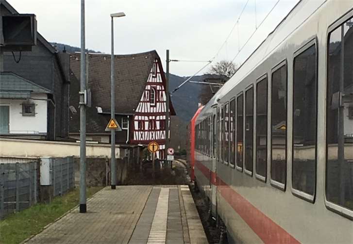 Kurz vor dem Bahnhof Rhens hatte der Lokführer des IC 2313 eine Notbremsung eingeleitet. Fotos: Bundespolizeiinspektion Trier