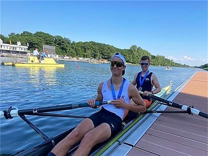 Kurzfristig zusamengesetzt wurde der Zweier Felix Bischof (li.) und Felix Kordon (r.,Neuwied). Bereits im ersten Rennen verbuchten sie einen Sieg und durften am Siegersteg anlegen. Fotos: privat