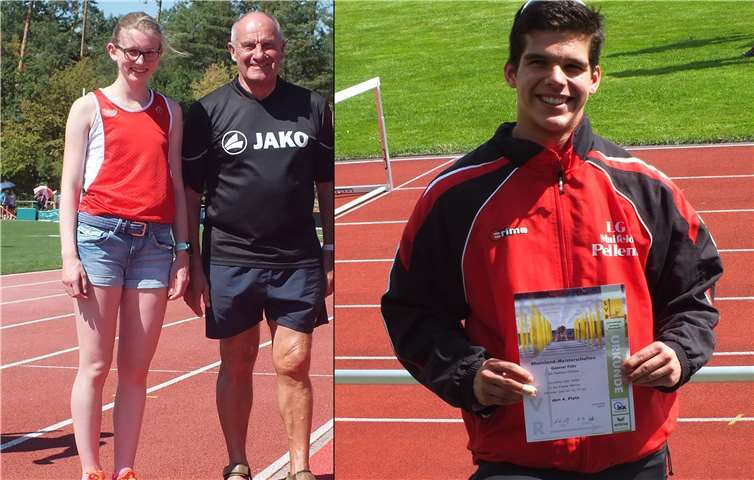 LG Athleten - links: J. Krämer mit Trainer W. Wirth in Walldorf, rechts: G. Föhr. Privat