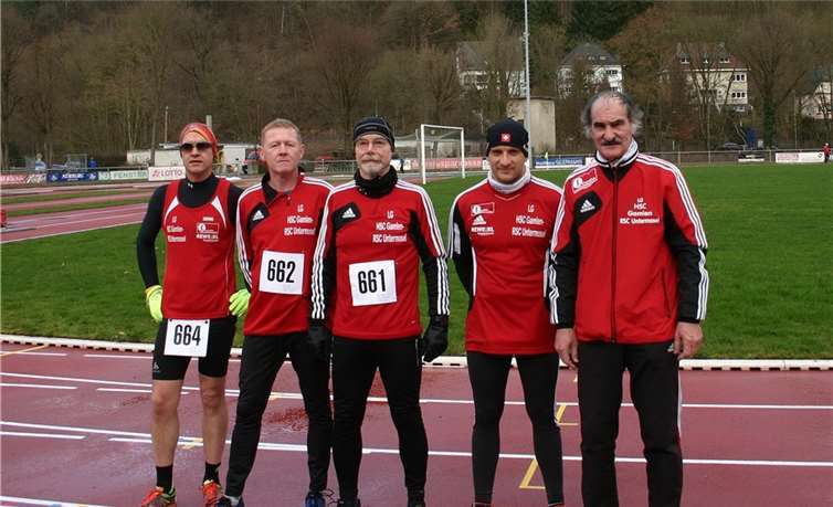 LG-Laufgruppe beim 1. Lauf der WLS am 23. Januar in Mayen. 