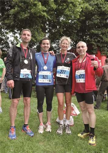 LT Grafschaft mit Josef Müller, Heinz Bielefeld, Silke Jaensch und 17 Teilnehmern beim Ahrathon 2013. privat