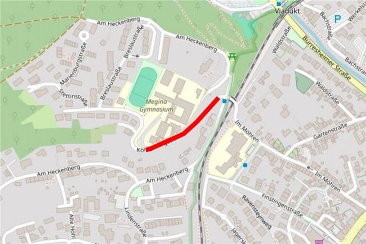 Lageplan der betroffenen Stelle.