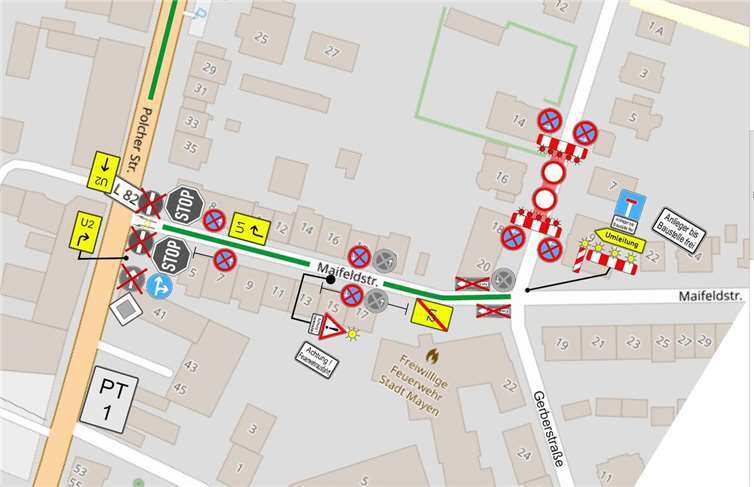 Lageplan der betroffenen Stellen. Foto: B.A.S. Verkehrstechnik AG