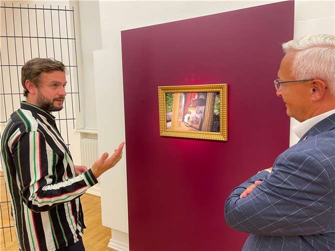 Landrat Achim Hallerbach im Gesprächmit Christoph Westermeier.