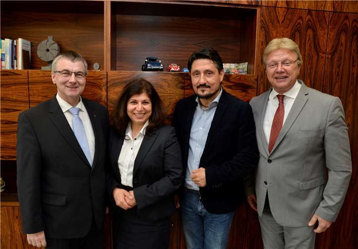 Landrat Dr. Alexander Saftig, die Vorsitzende des Beirats Zeynep Begen, Selim Özen und Kreisbeigeordneter Rolf Schäfer freuen sich auf die Veranstaltung. Privat