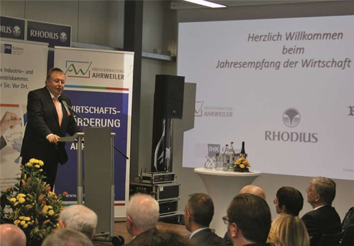 Landrat Dr. Jürgen Pföhler schaute beim Wirtschaftsempfang des Kreises Ahrweiler auf den Wirtschaftsstandort Kreis Ahrweiler zurück.