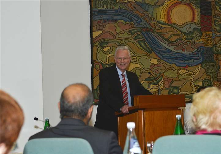 Landrat Frank Puchtler bei seiner Begrüßungsansprache.